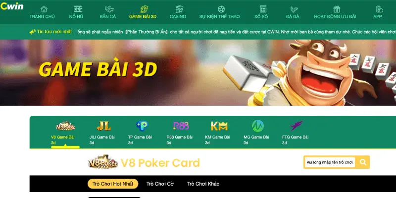 Những lưu ý khi chơi Game Bài 3D tại nhà cái Cwin999